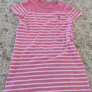 Polo Ralph Lauren Pink & White Striped T-Shirt Dress – Women’s Small